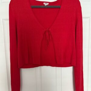 Vibrant Red Knit Top
